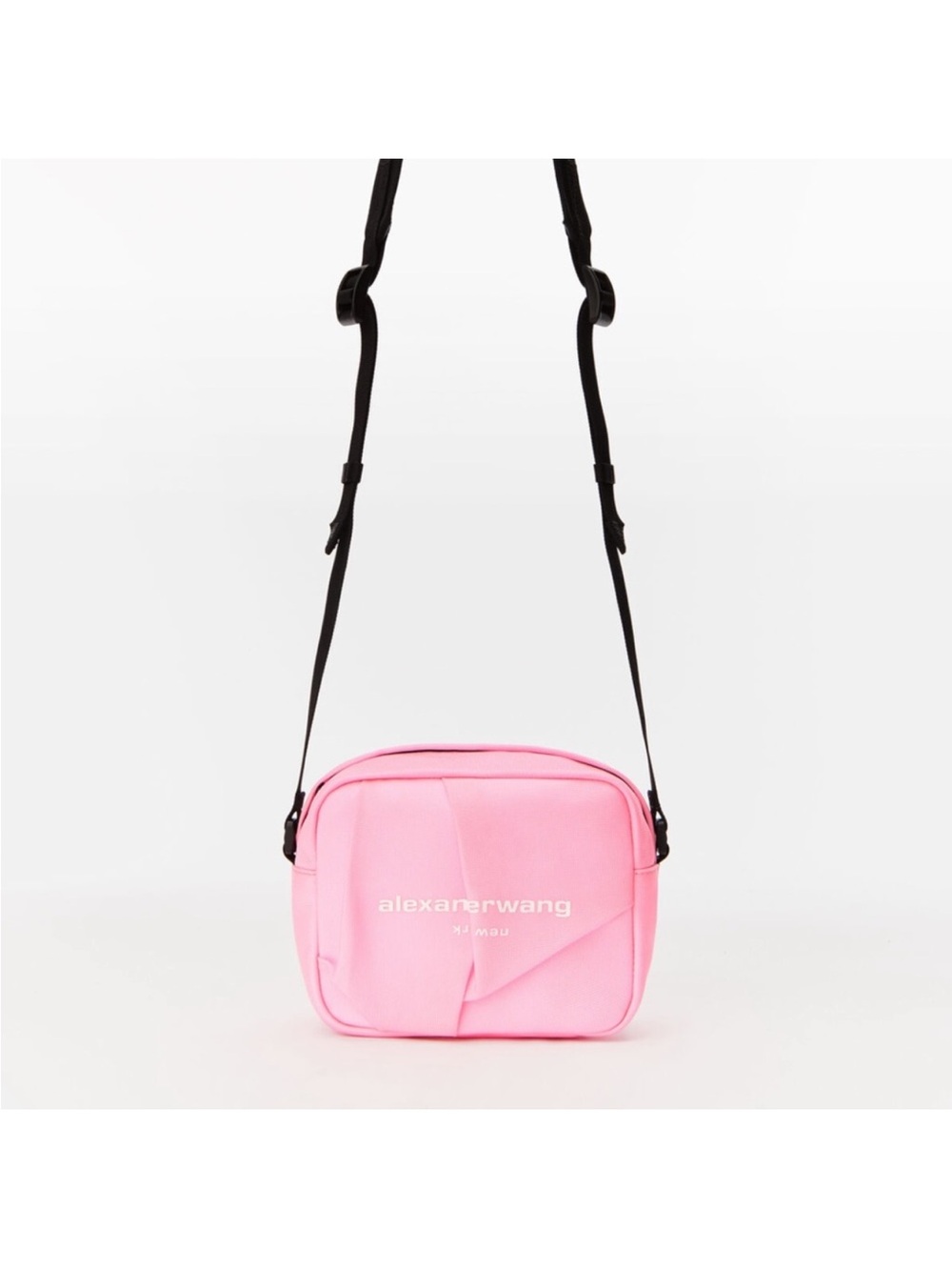 Alexander Wang pink crossbody camera pouch with black strap